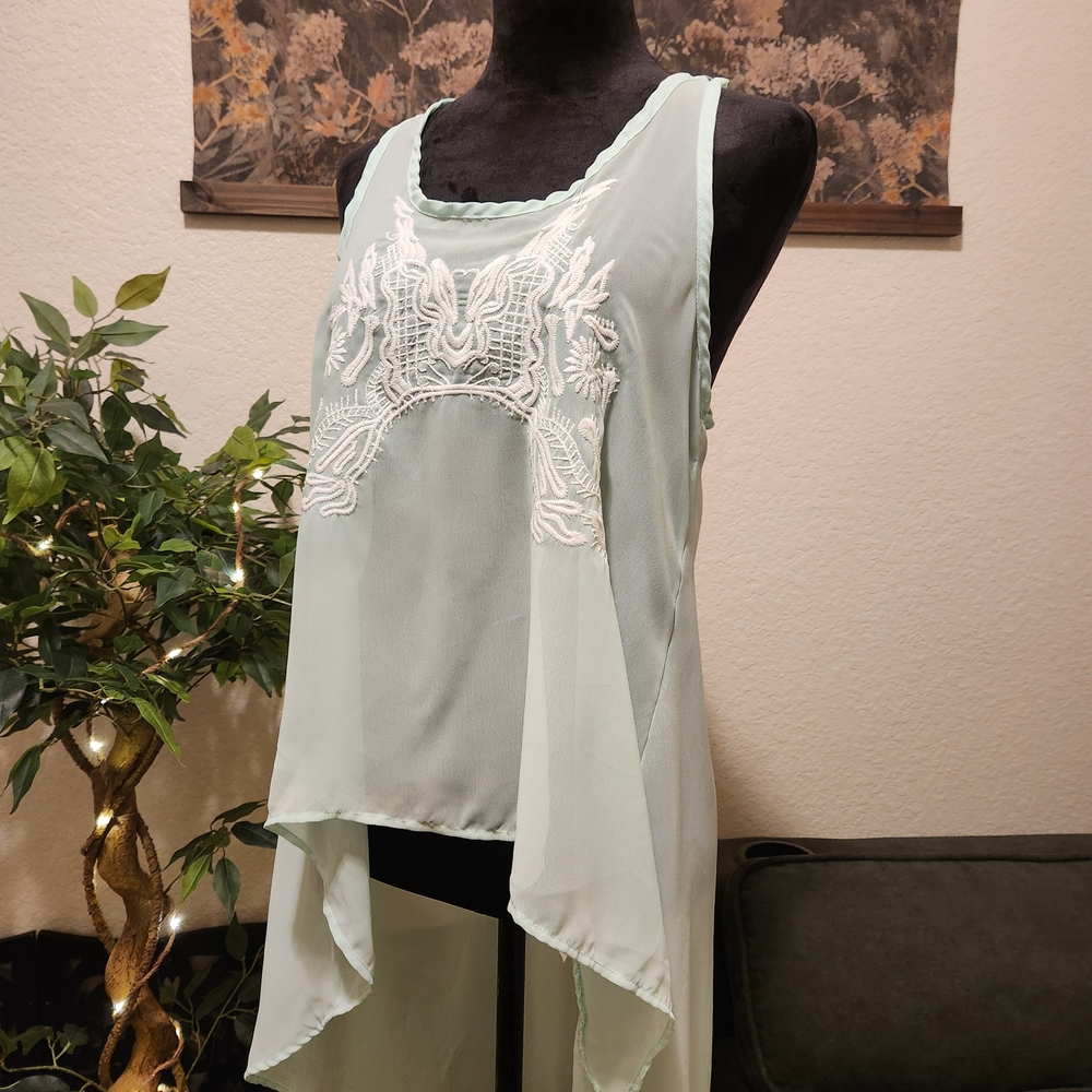 Mint Green Embroidered Women's Tunic